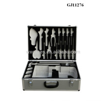 strong and portable aluminum tool case with custom foam insert on the case lid and case bottom